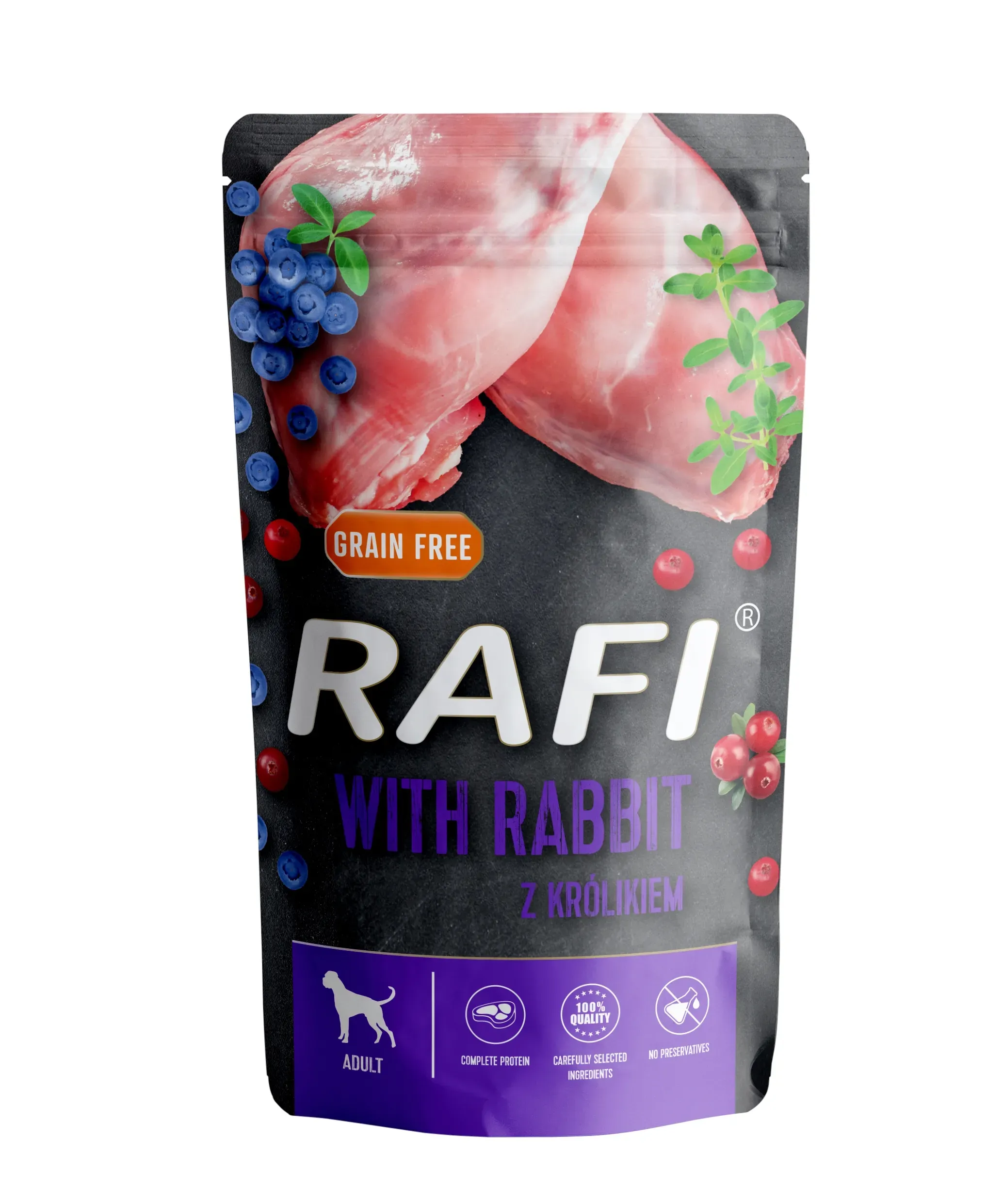 Hrana Umeda Caini, Rafi Dog, Iepure si Afine, 500 g