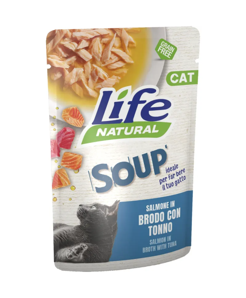 Hrana Umeda Pisici, Life Natural Adult Supa, Ton si Somon, 60 g