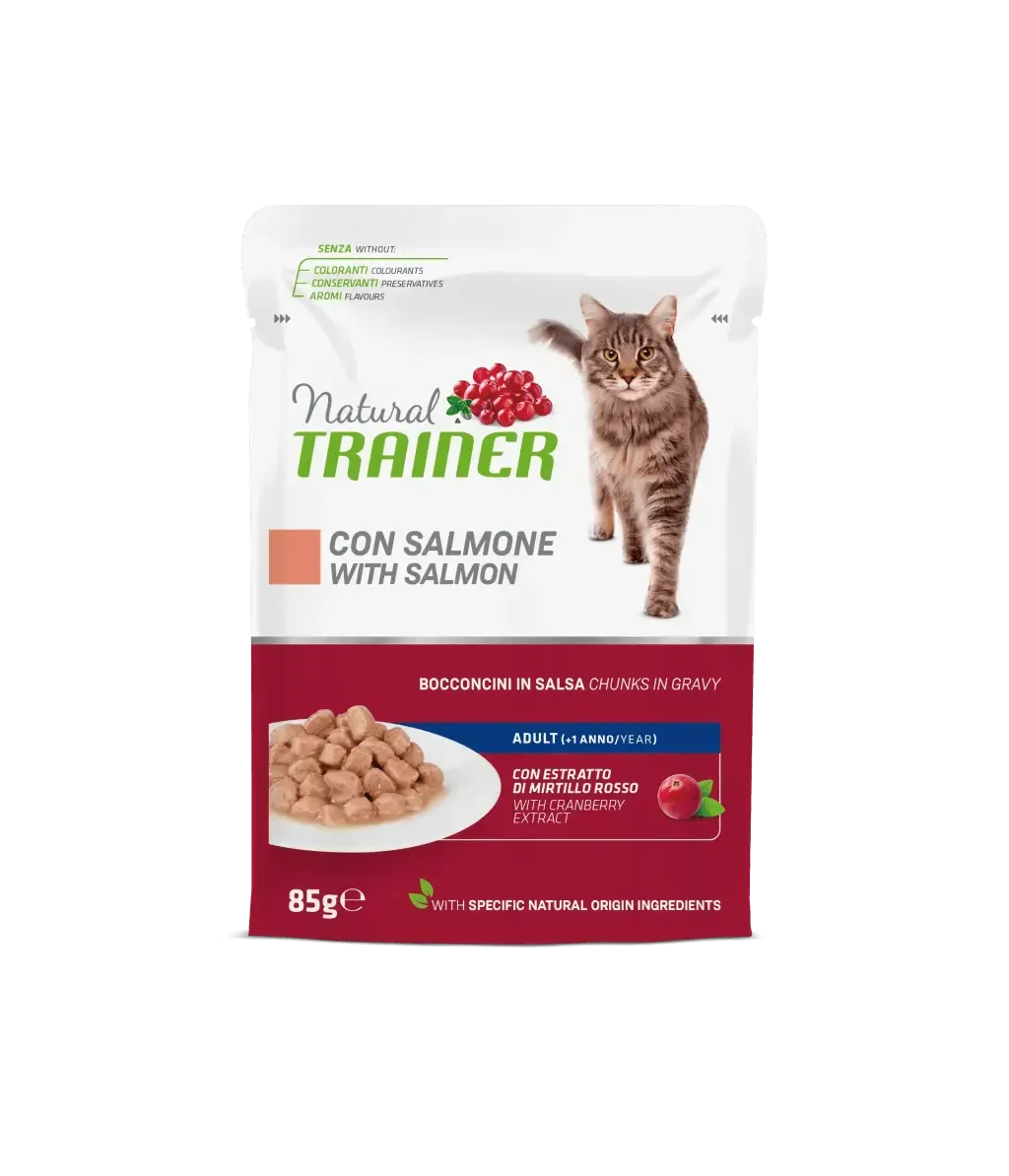 Hrana Umeda Pisici, Natural Trainer, Somon in Sos, 85 g