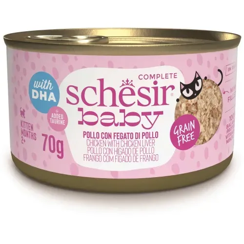 Hrana umeda pisici, Schesir Baby Cat Pui si Ficat, 70 g