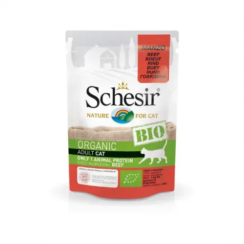 Hrana umeda pisici, Schesir Bio For Cat, Vita, 85 g