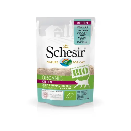 Hrana umeda pisici, Schesir Bio For Kitten, Pui, 85 g