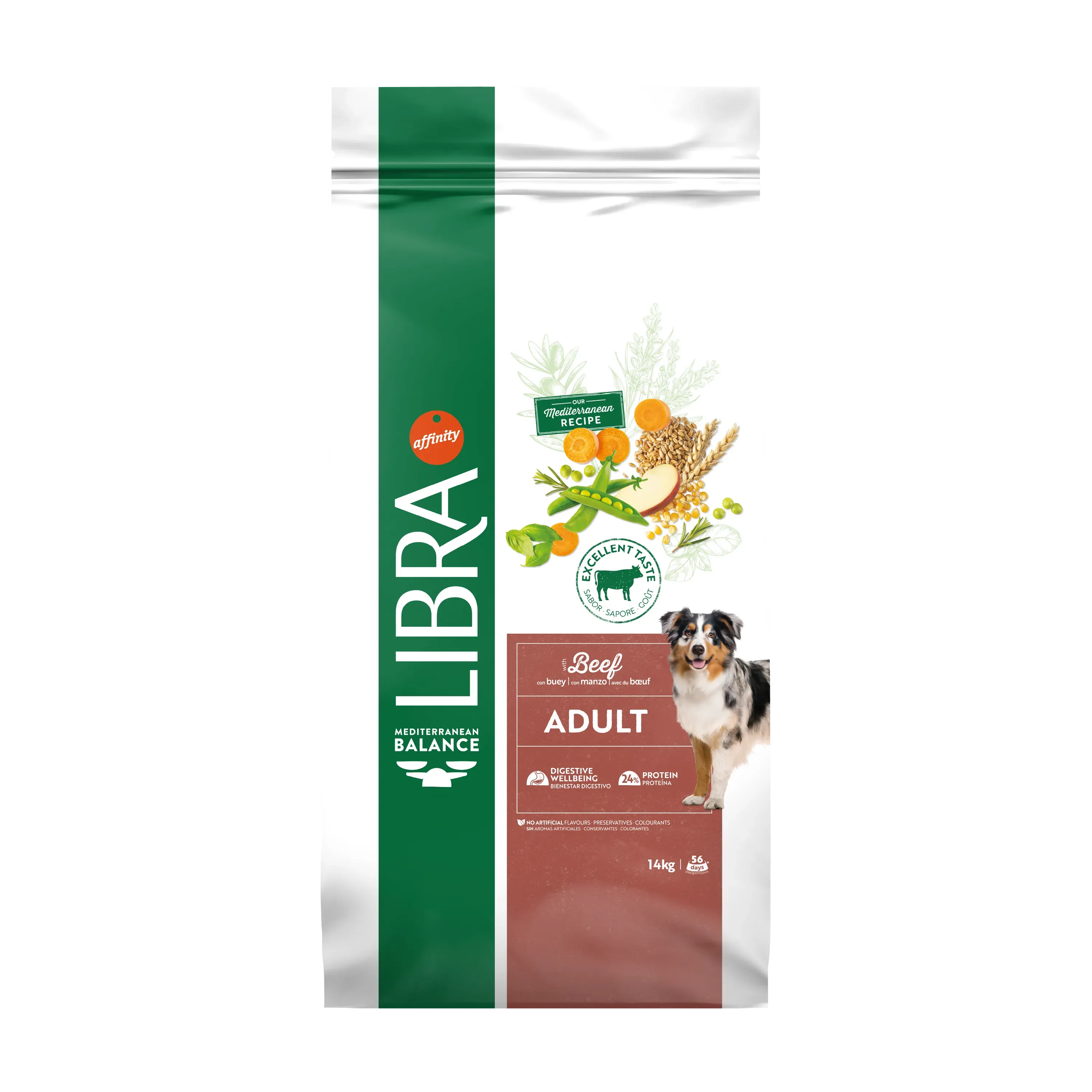 Hrana Uscata Caini Adulti, Libra Dog Adult Medium-Maxi, Vita, 14 kg