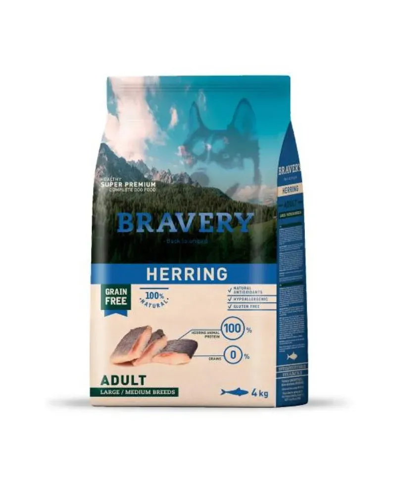 Hrana Uscata Caini, Bravery Dog, Large Adult, 4 kg