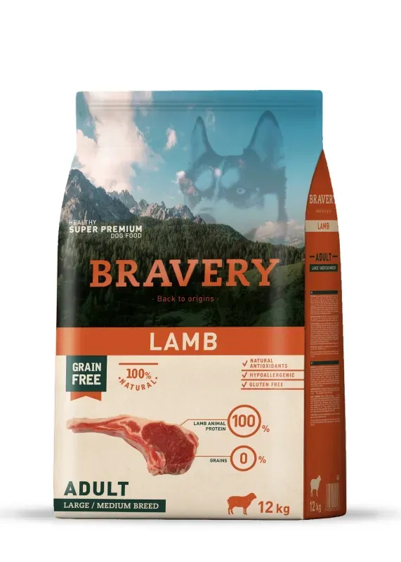 Hrana Uscata Caini, Bravery Dog, Large-Medium Adult, Miel, 12 kg