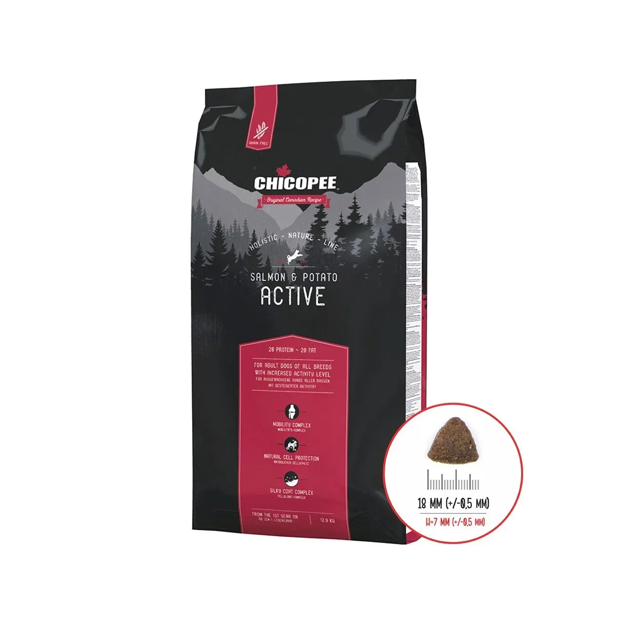 Hrana Uscata Caini, Chicopee Holistic Nature Line, Active, Salmon & Potato, 12 kg