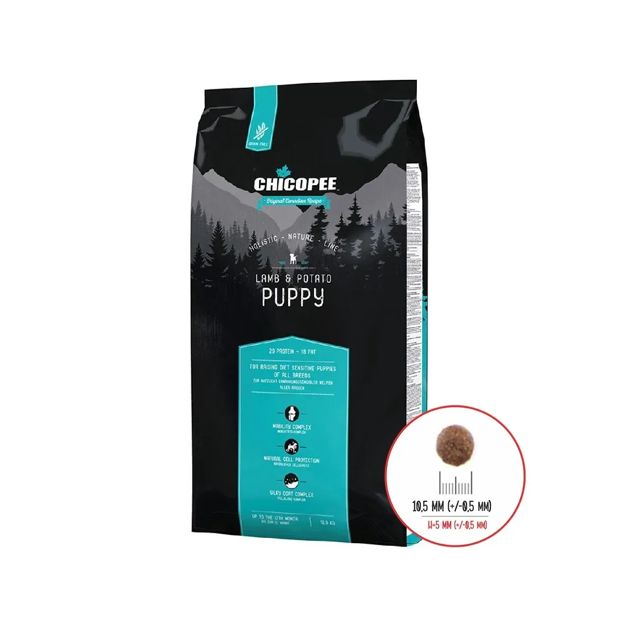 Hrana Uscata Caini, Chicopee Holistic Nature Line, Puppy, Lamb & Potato, 12 kg