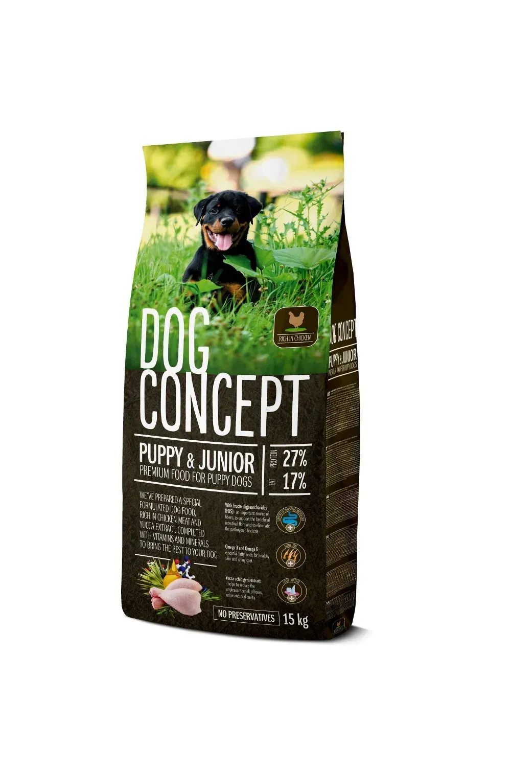 Hrana uscata caini, DOG CONCEPT Puppy & Junior, 15 kg