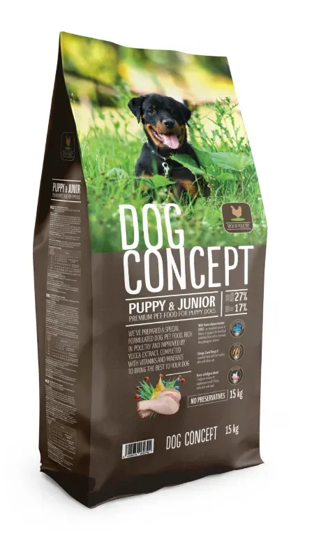 Hrana uscata caini, DOG CONCEPT Puppy & Junior, 15 kg