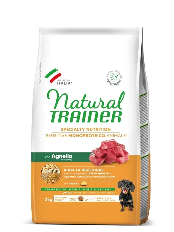 Hrana Uscata Caini, Natural Trainer, Sensitive No Gluten Mini & Toy Adult, Miel, 2 kg