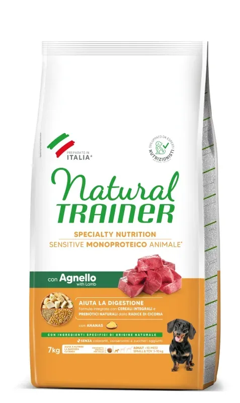 Hrana Uscata Caini, Natural Trainer, Sensitive No Gluten Mini & Toy Adult, Miel, 7 kg