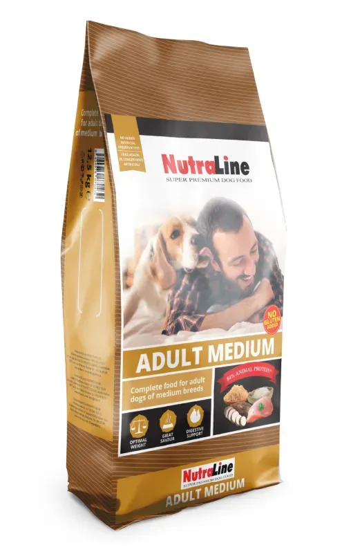 Hrana uscata caini, Nutraline Adult Medium, 12.5 kg