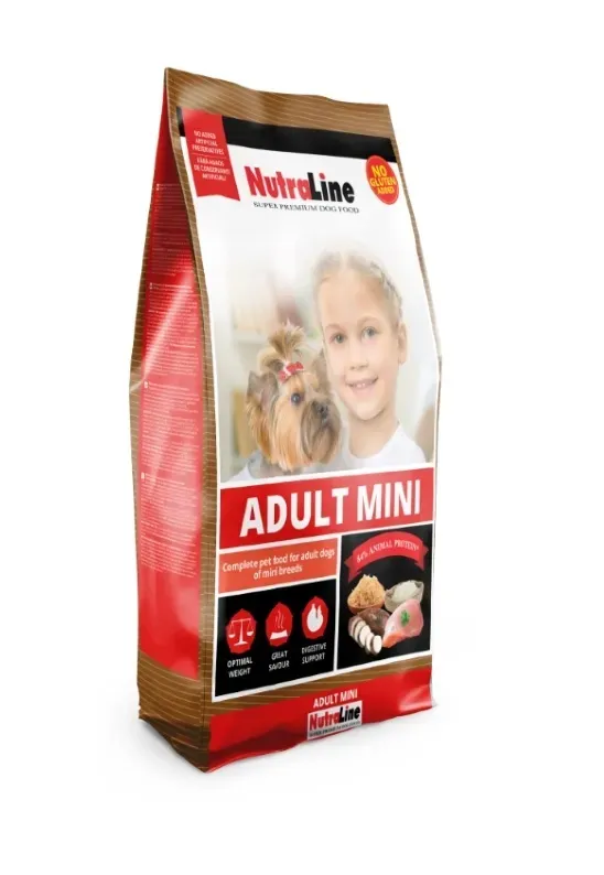 Hrana uscata caini, Nutraline Adult Mini, 8 kg