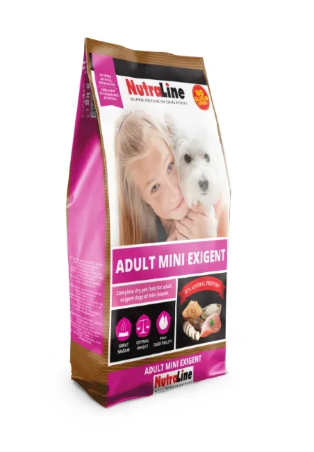Hrana uscata caini, Nutraline Adult Mini Exigent, 8 kg
