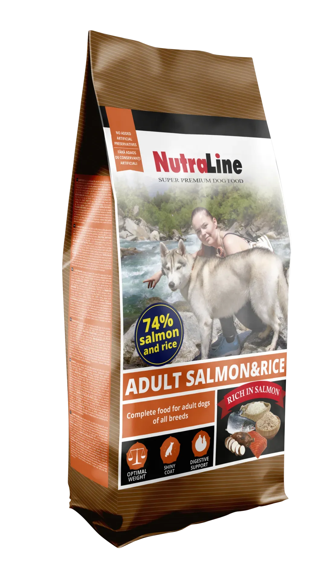 Hrana uscata caini, Nutraline Adult Somon & Orez, 3 kg