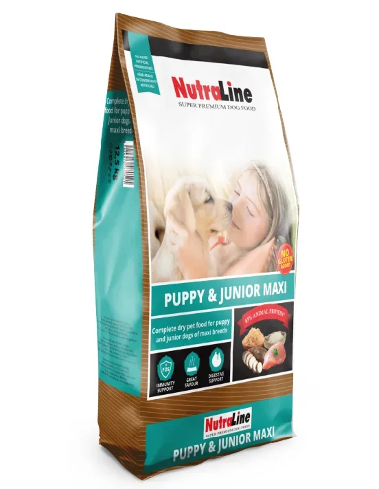 Hrana uscata caini, Nutraline Puppy & Junior Maxi, 12.5 kg