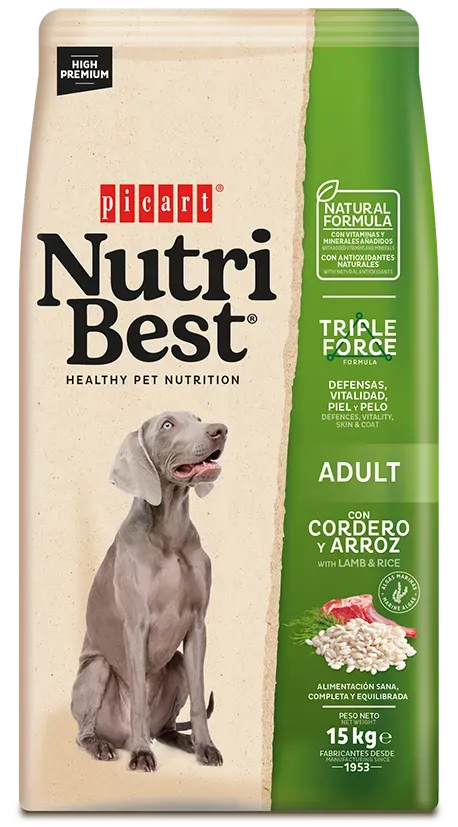 Hrana Uscata Caini Premium, NutriBest Adult Dog, Miel si Orez, 15 kg