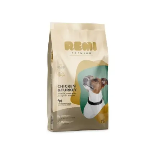 Hrana Uscata Caini, Remi Premium Adult Small Breed cu Pui si Curcan, 3 kg