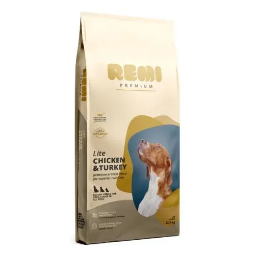 Hrana Uscata Caini, Remi Premium Lite Adult All Sizes cu Pui si Curcan, 12.5 kg