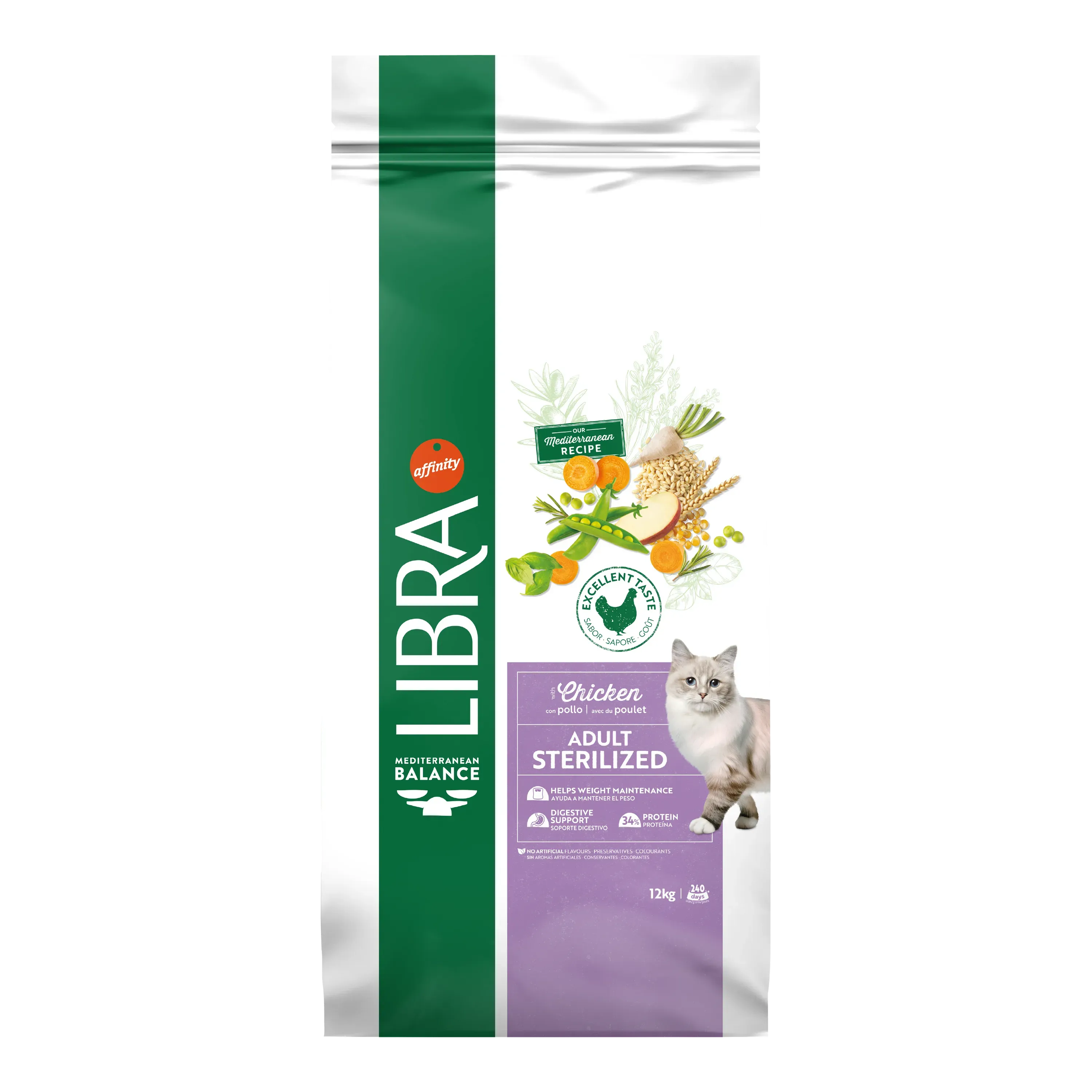 Hrana Uscata Pisici Adulte Sterilizate, Libra Cat Adult Sterilizat, Pui, 12 kg