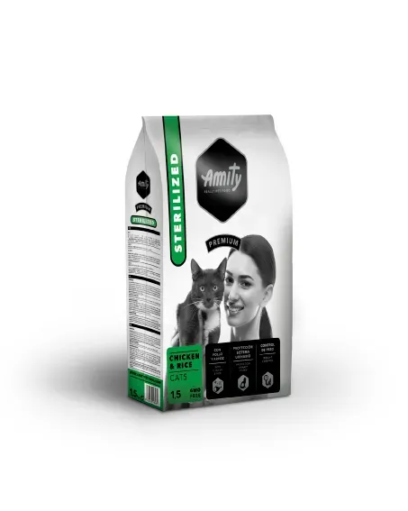 Hrana Uscata Pisici, Amity Premium Cats, Adult Sterilised, Pui si Orez, 10 kg