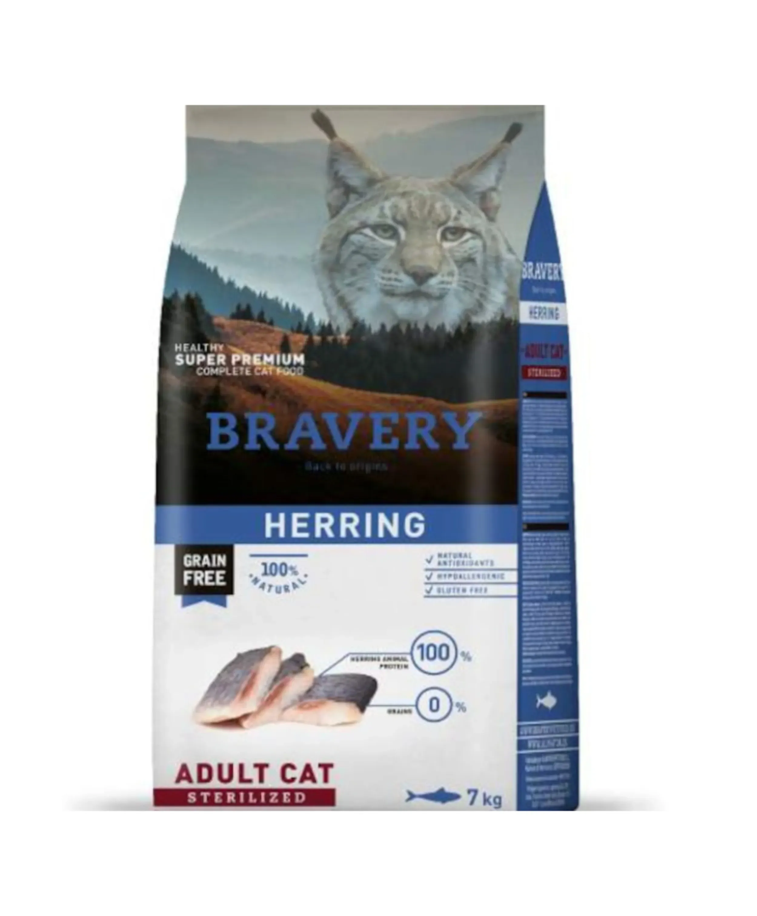 Hrana Uscata Pisici, Bravery Adult Cat Sterilised, Hering, 7 kg