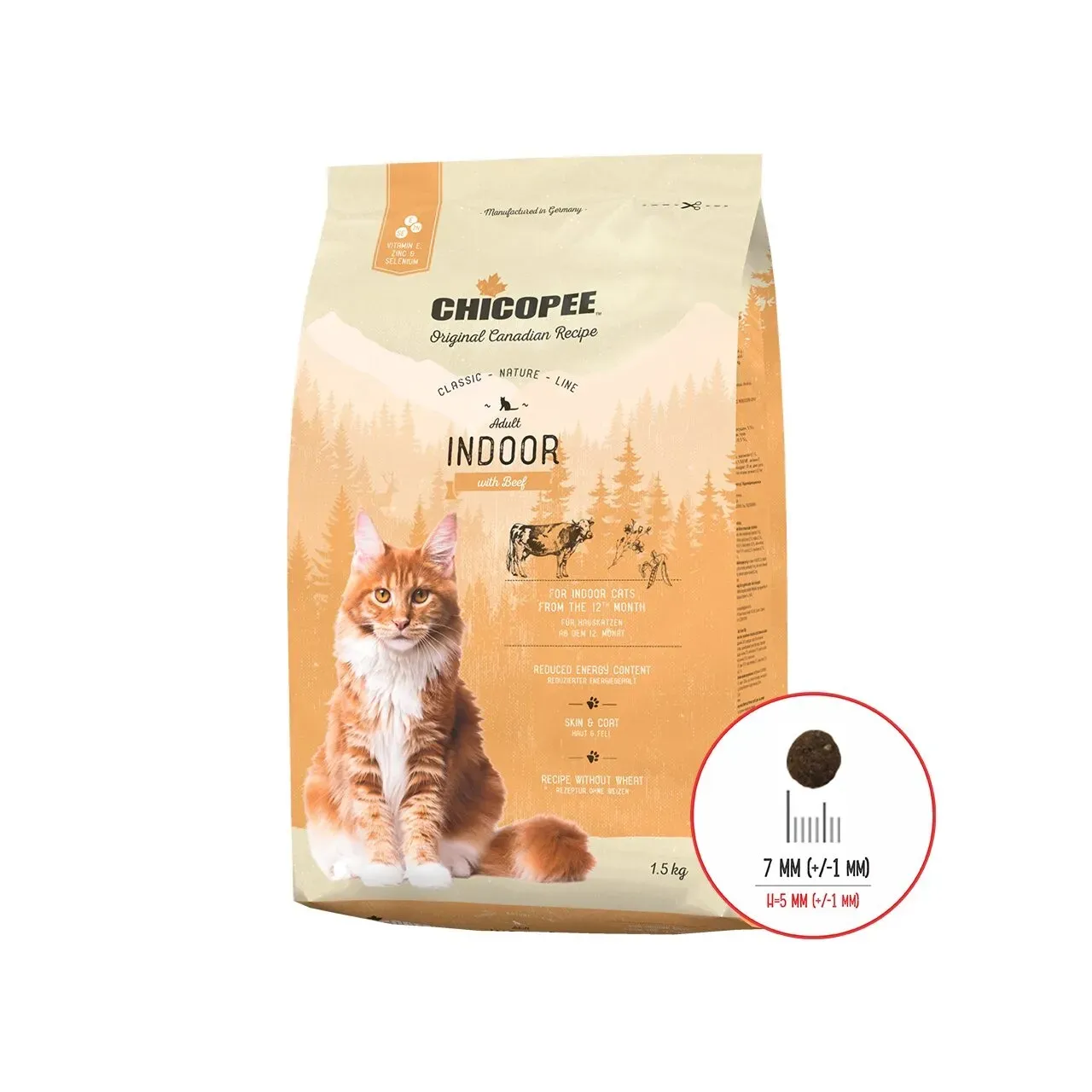 Hrana Uscata Pisici, Chicopee Classic Nature Line, Adult Indoor, Beef, 1.5 kg