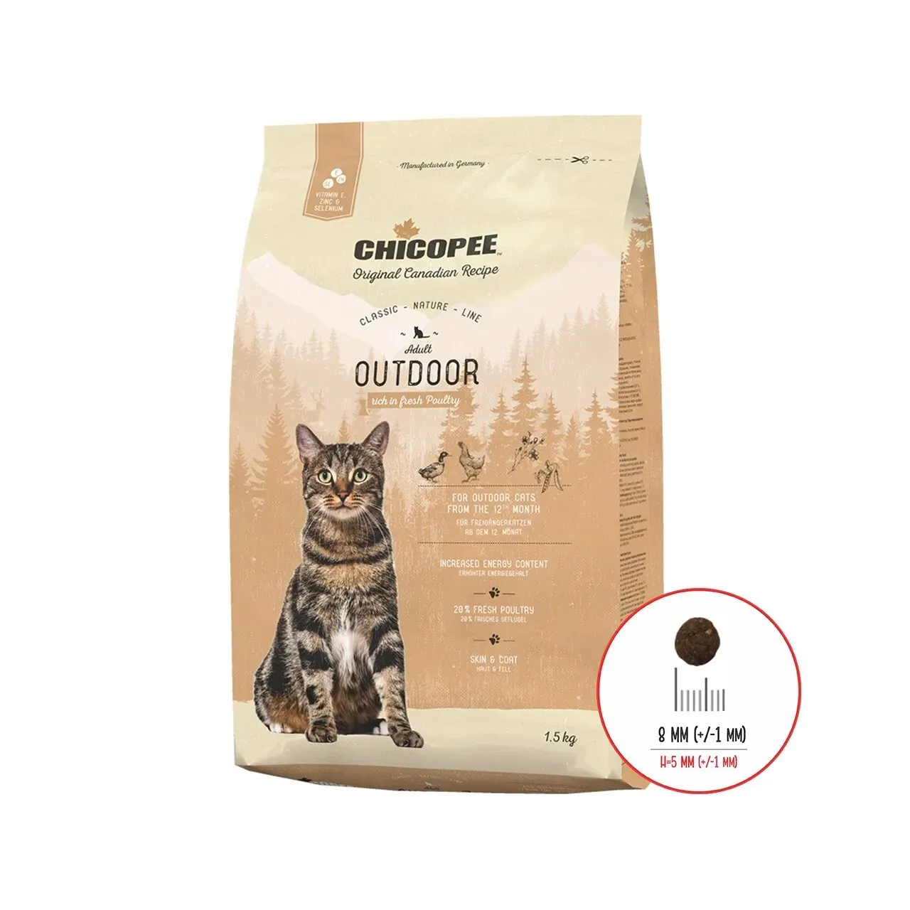 Hrana Uscata Pisici, Chicopee Classic Nature Line, Adult, Outdoor Poultry, 1.5 kg