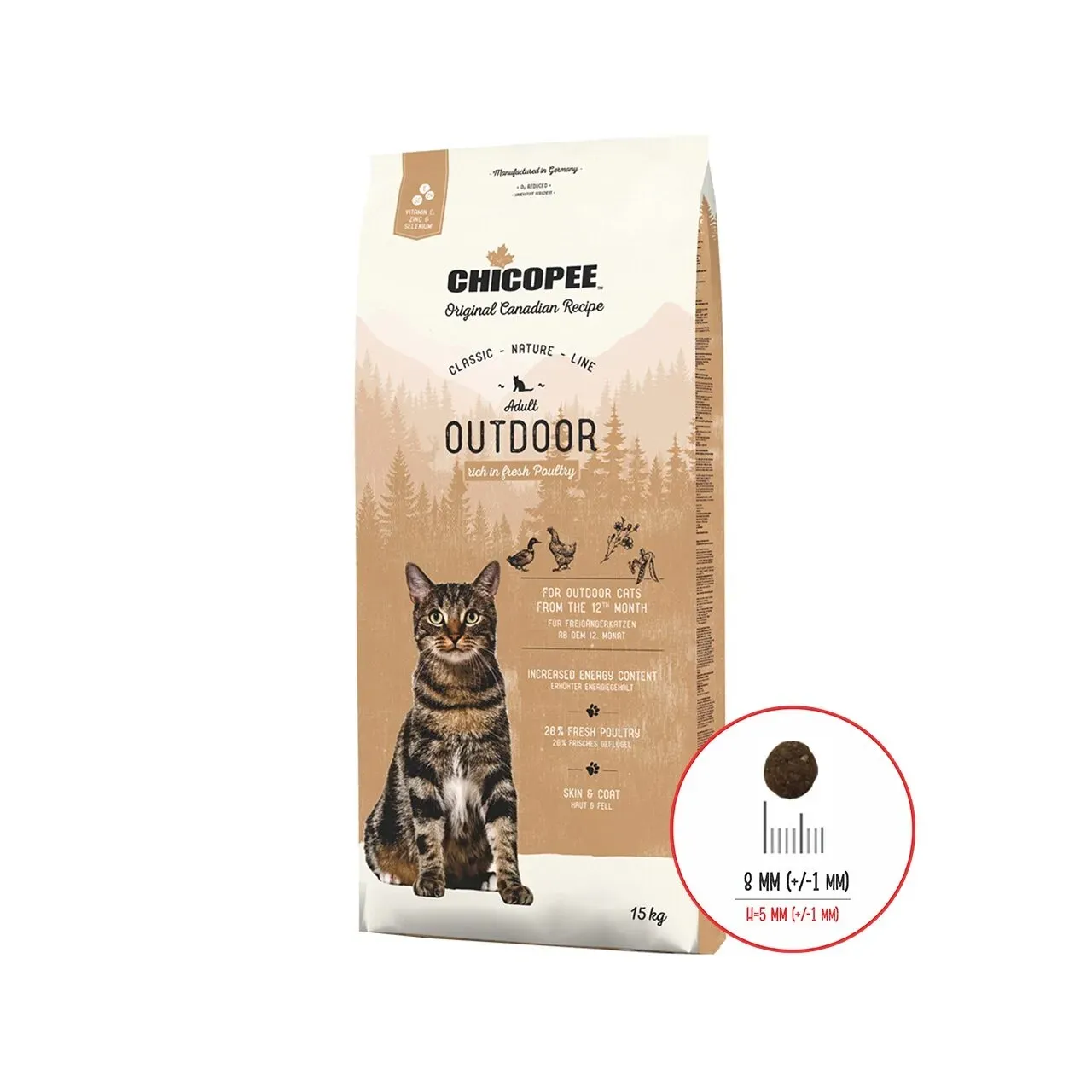 Hrana Uscata Pisici, Chicopee Classic Nature Line, Adult, Outdoor Poultry, 15 kg