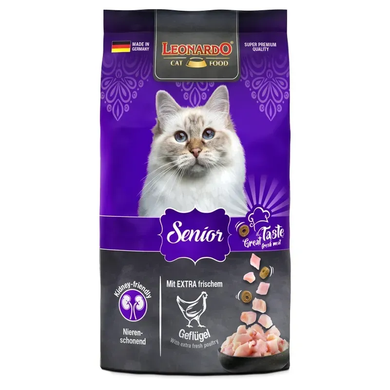 Hrana uscata pisici, Leonardo Adult Senior Pasare, 300 g