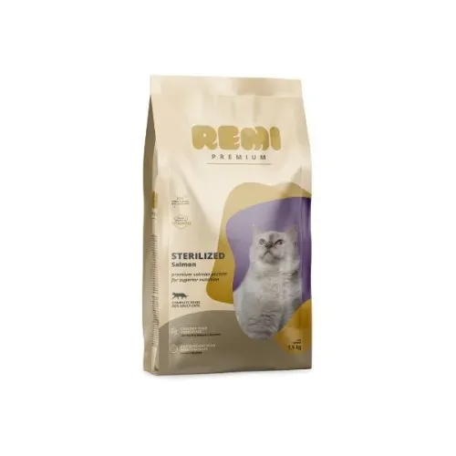 Hrana Uscata Pisici, Remi Premium Adult Sterilizat cu Somon, 8 kg