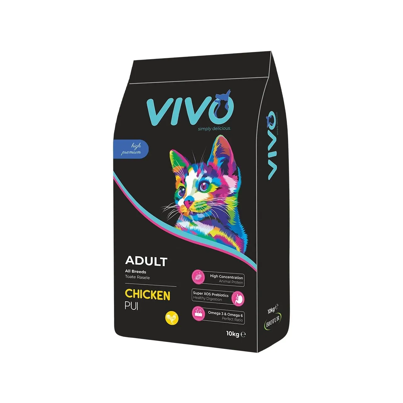 Hrana Uscata Super Premium, VIVO, Pisici Adulte, Pui, 10 kg