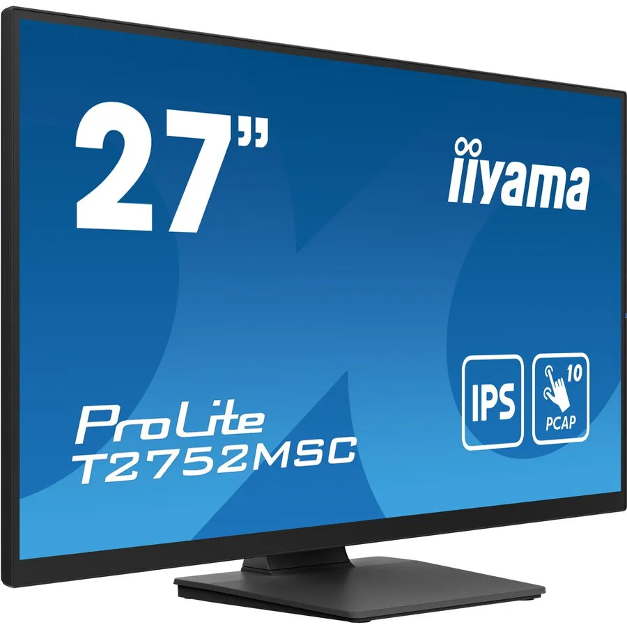 IIYAMA Monitor IPS LED Iiyama ProLite T2752MSC-B1, 27 inch, Full HD, Touchscreen, 5 ms, 60 Hz, HDMI, DisplayPort, USB, Boxe, Negru