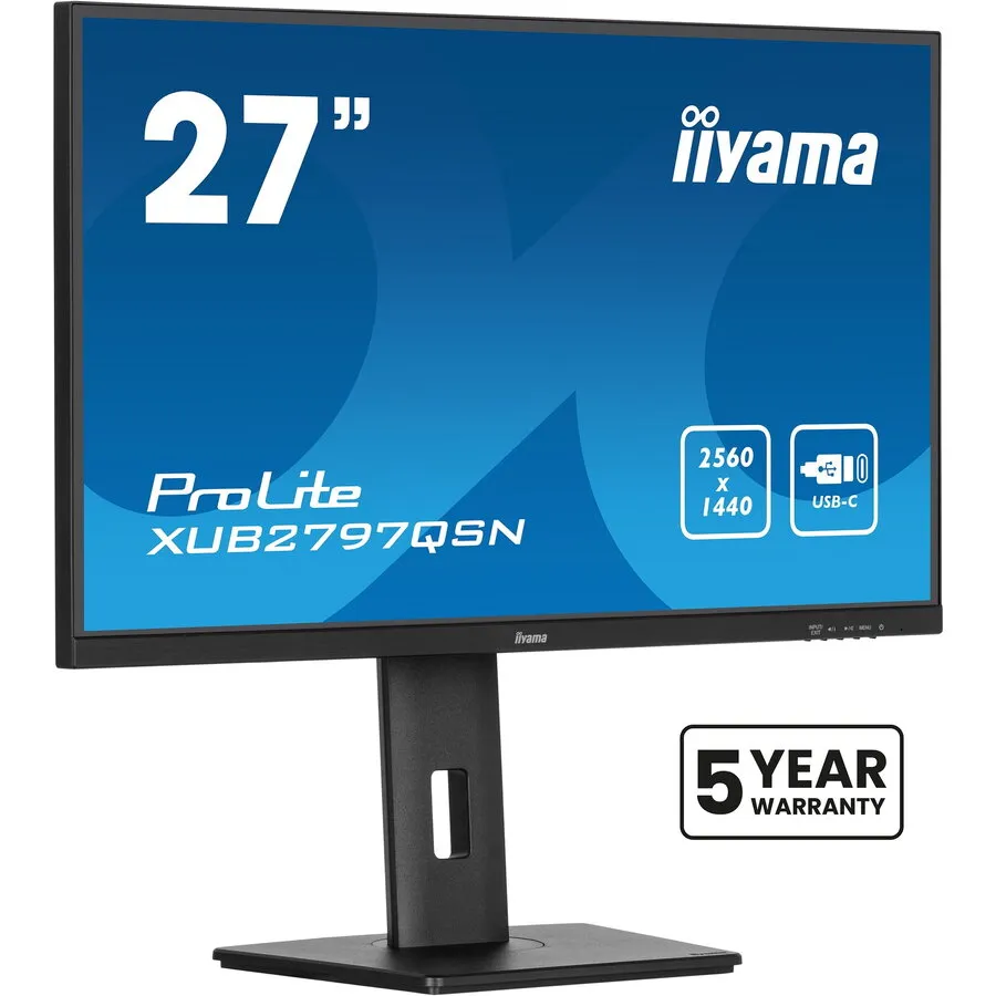 IIYAMA Monitor IPS LED Iiyama ProLite XUB2797QSN-B2, 27 inch, QHD 2560 x 1440, HDMI, DisplayPort, Boxe, Pivot, 100 Hz, 1 ms, Negru