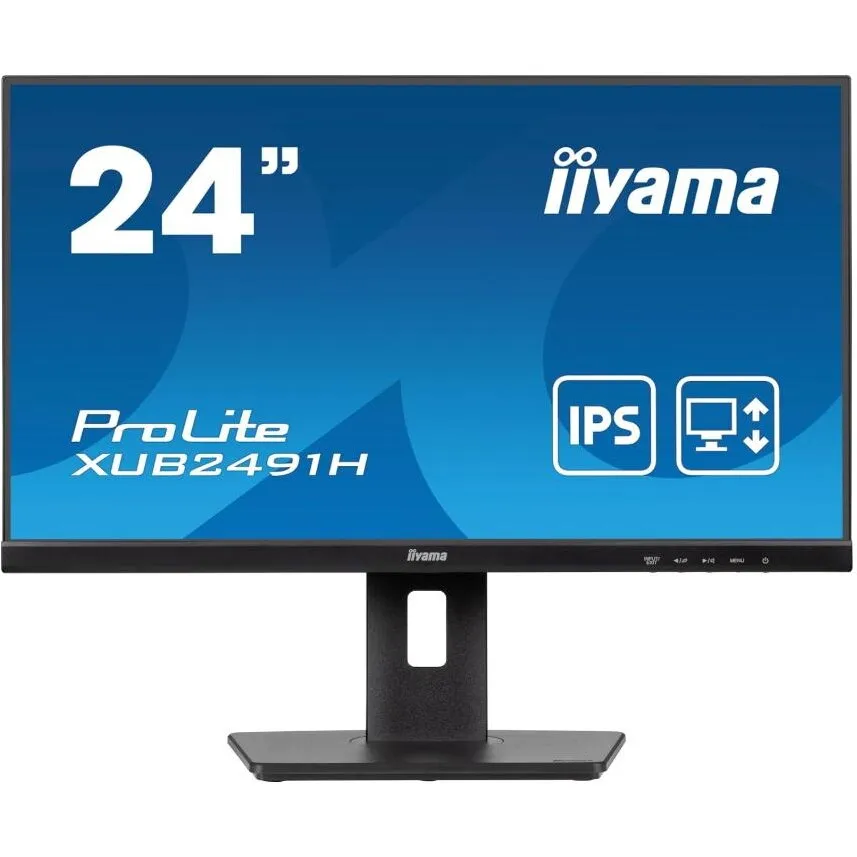 IIYAMA Monitor IPS LED Iiyama XUB2491H-B1, 23.8 inch, Full HD (1920 x 1080), HDMI, DisplayPort, Pivot, 100 Hz, 0.5 ms, Negru