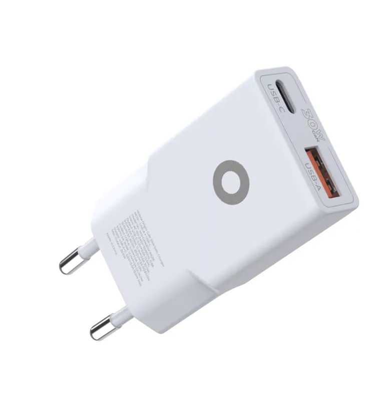 Incarcator retea GaN Mobile Origin Slim MO16, USB/USB-C, 30W, Alb