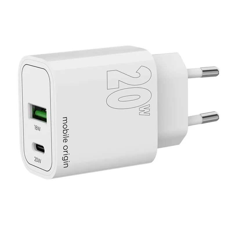 Incarcator retea Mobile Origin MO12, USB/USB-C, PD 20W, Alb