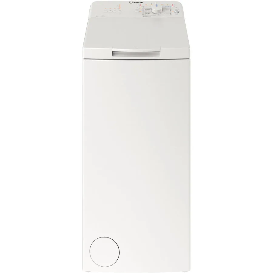 INDESIT Masina de spalat rufe cu incarcare verticala Indesit BTWL60400EE/N, 6 kg, 1000 RPM, Clasa C, Display LED, Turn&Go, Alb
