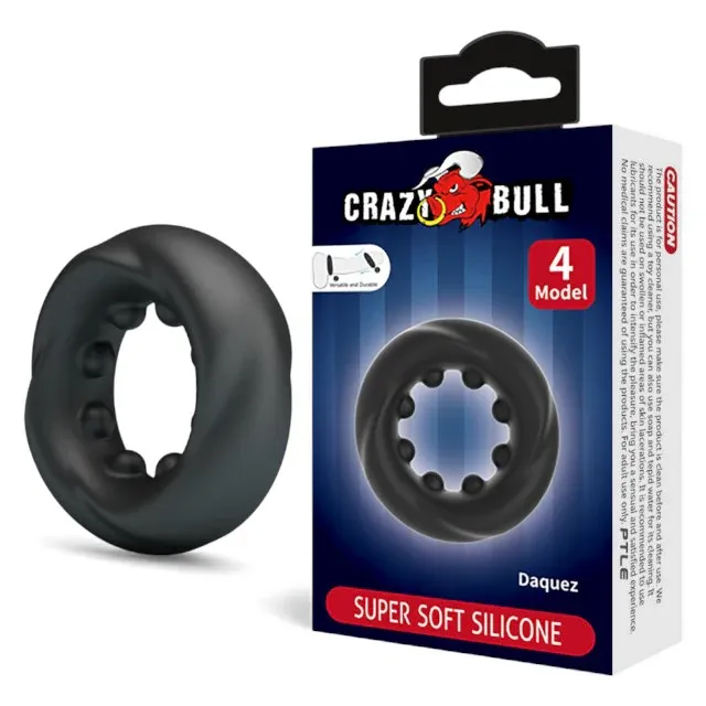Inel pentru penis CRAZY BULL Daquez, cu design ergonomic, din silicon, rezistent la apă, diametru intern 30 mm (model 4)