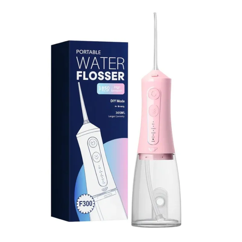 Irigator Bucal JTF F300, 9 Duze, Cablu Reincarcare, fara Lampa UV, Roz