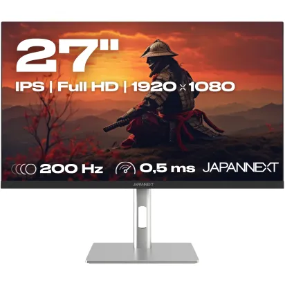 JAPANNEXT Monitor Gaming IPS LED JAPANNEXT 27 JN-I270FHD200F-HSP, Full HD (1920 x 1080), HDMI, DisplayPort, 200 Hz, 0.5 ms, Negru/Argintiu