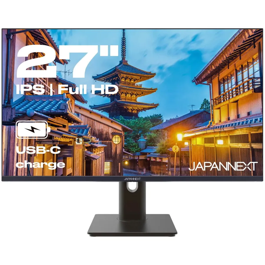 JAPANNEXT Monitor Japannext 27 inch, IPS FHD (1920 x 1080) HDMI, DP, USB-C (65W Power Supply), HDR, Pivot, VESA