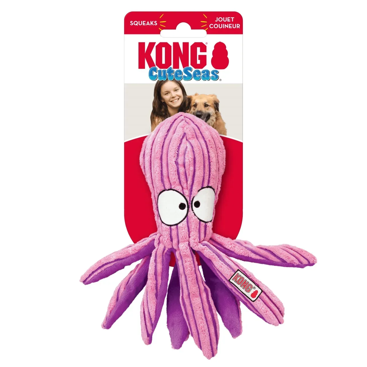 Jucarie Kong CuteSeas Caracatita S, 17 cm