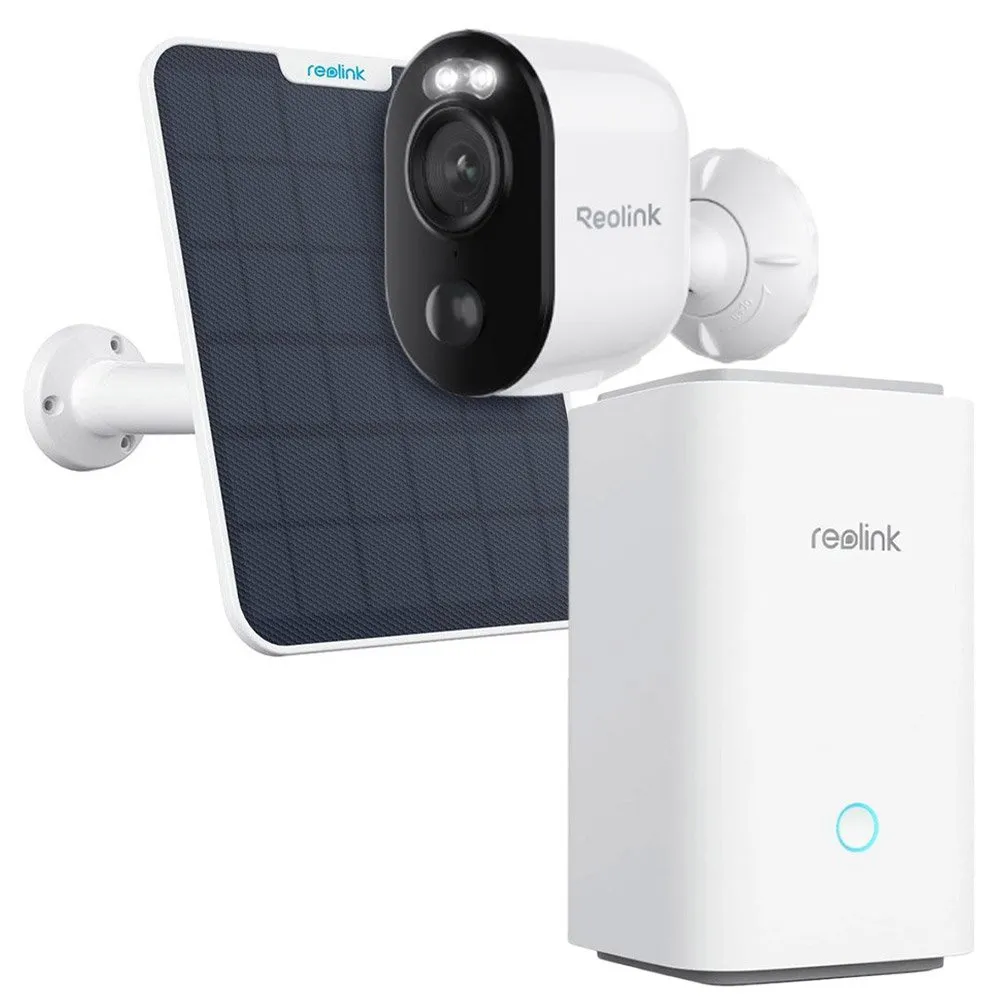 Kit camere supraveghere wireless WiFi cu panou solar si hub Reolink Argus 3E HUBXB310, 3 MP, 4 mm, IR / lumina alba 10 m, WiFi, detectie persoane / vehicule / animale, acumulator 6000mAh, microfon, difuzor, HUB inclus