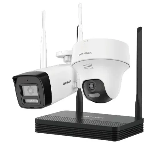 Kit supraveghere IP Wireless Hikvision HiLook, 2 camere 4MP, IR 30m, microfon, difuzor, slot microSD, NVS - IKS-2044BTH-PH/W