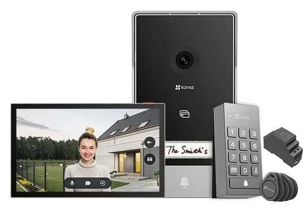 Kit videointerfon EZVIZ CS-TP7(3MP), 2K, Wi-Fi, monitor 7 inch, RFID, control aplicatie, Audio bidirectional