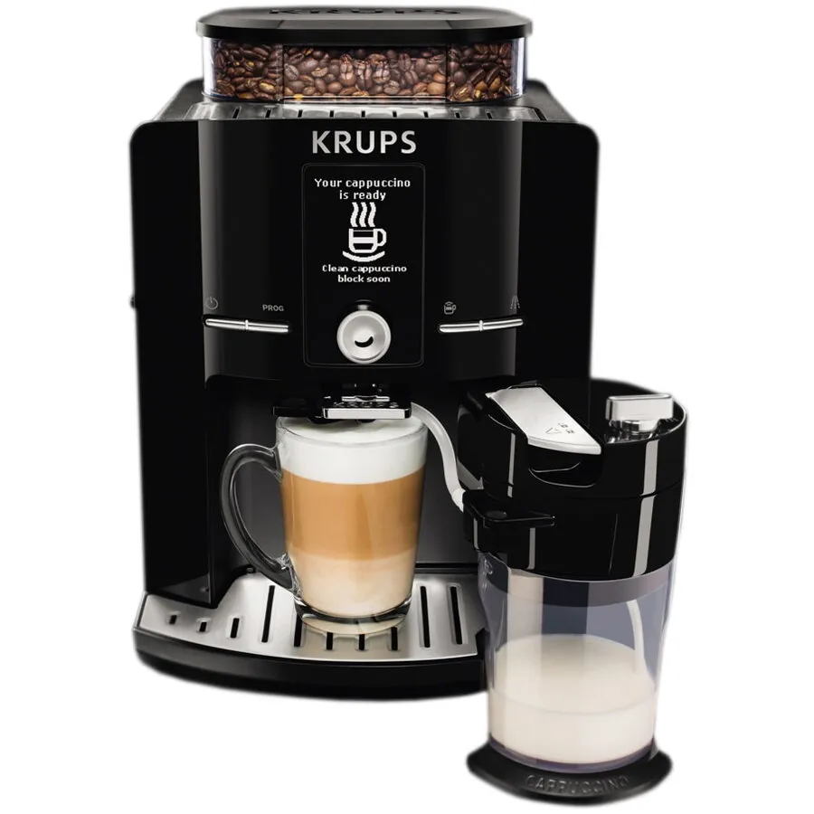 KRUPS Espressor automat Krups Latt'Espress EA829810, 1500W, 15 bar, ecran LCD, 1.7L, negru