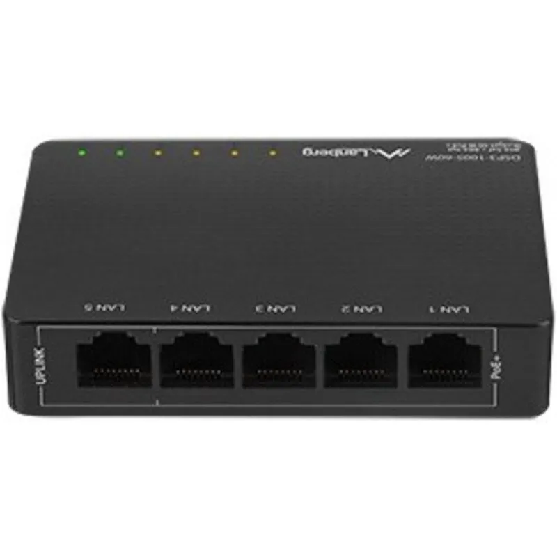 LANBERG Switch Lanberg DSP3-1005-60W, 5 porturi RJ-45 (4 porturi PoE), PoE Budget 60 W, fara management