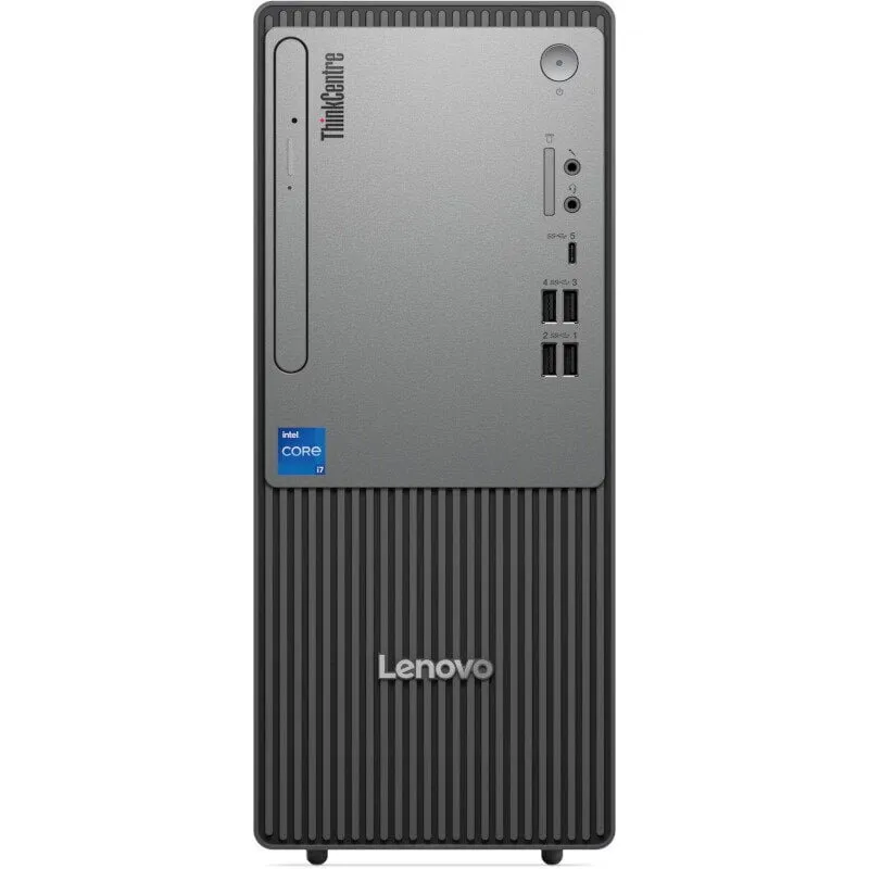 Lenovo Desktop PC Lenovo ThinkCentre neo 50t, Procesor Intel® Core™ i3 i3-14100, 8 GB DDR5-SDRAM, 512 GB SSD, Windows 11 Pro, Negru-gri