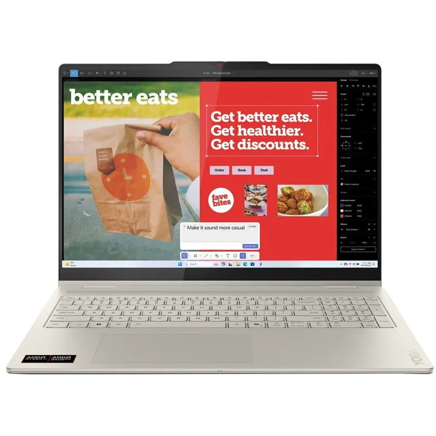 Lenovo Laptop 2 in 1 Lenovo Yoga 7 16AKP10, AMD Ryzen AI 7 350, 16 inch 2.8K Touch, 16GB RAM, 512GB SSD, Windows 11 Home, Argintiu
